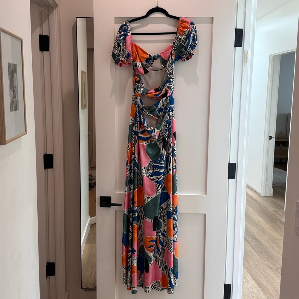 Agua Bendita Colorful Cutout Maxi Dress